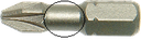 Pozidrive-bit met flexibele zone, 1/4" x 25 mm