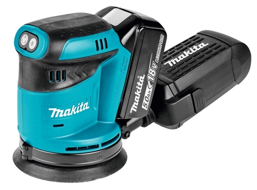 [DBO180RTJ] MAKITA DBO180RTJ Accu excentrische schuurmachine 125mm LXT 18V + 2x BL1850B + 1x DC18RC + MAKPAC