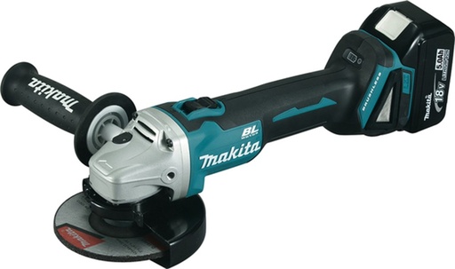 [DGA506T1J] MAKITA DGA506T1J Accu haakse slijper 125mm LXT 18V met schuifschakelaar + 1x BL1850B + Makpac