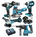 MAKITA DLX5071TJ Combopack LXT 18V: DDF486 + DTD153 + DHR243 + DGA506 + DJV181 + 3x BL1850B + 1x DC18RC