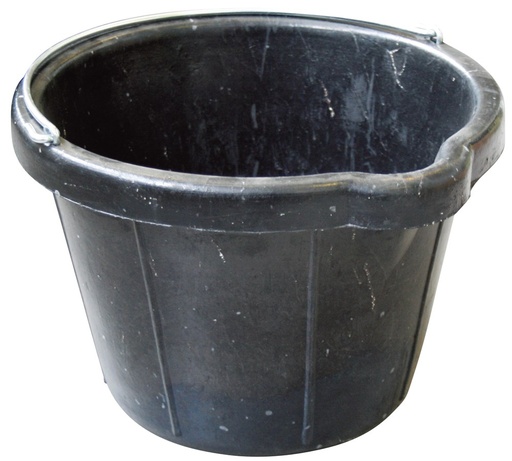[GB 120000] MONDELIN Bouwemmer rubber zwart met gietbek - zware uitvoering 12 L