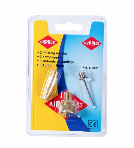 [AIR4300026] AIRPRESS 3 oppompnippels in blister