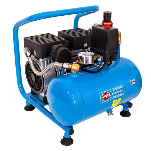 [AIR36743] AIRPRESS L 6-95 Stille olievrije compressor 8bar 0.6pk 25l/min 6l