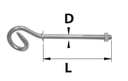 Gymnasiumhaak met schroef M12x70