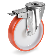 [608811] TELLURE ROTA 60 RVS Zwenkwiel met rem polyu 150x45