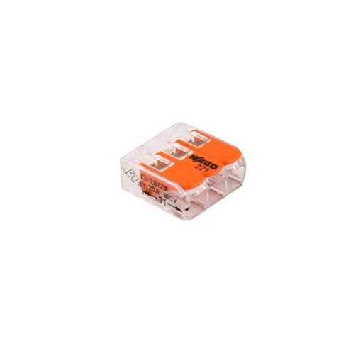 [WG221413] WAGO Compacte verbindingsklem 3x0,2-4mm² voor alle kabelsoorten