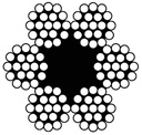 Staalkabel 6x19 + 1 TWK / 04 mm / per bundel van 25 meter / verzinkt